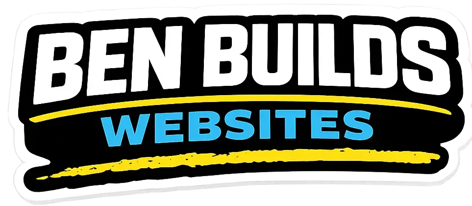 BenBuildsWebsitesLogo Black White Yellow Blue