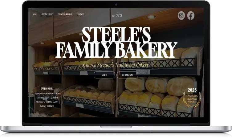 benbuildswebsites shropshire web design bakery design on laptop
