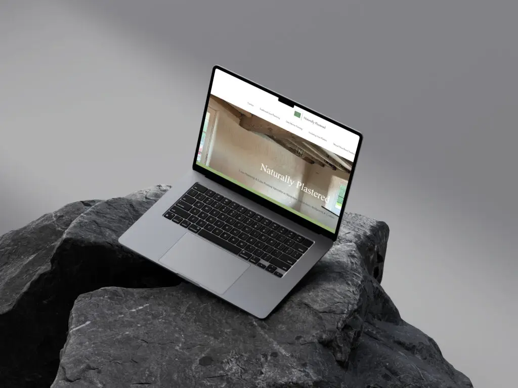 web design for tradespeople shown on laptop