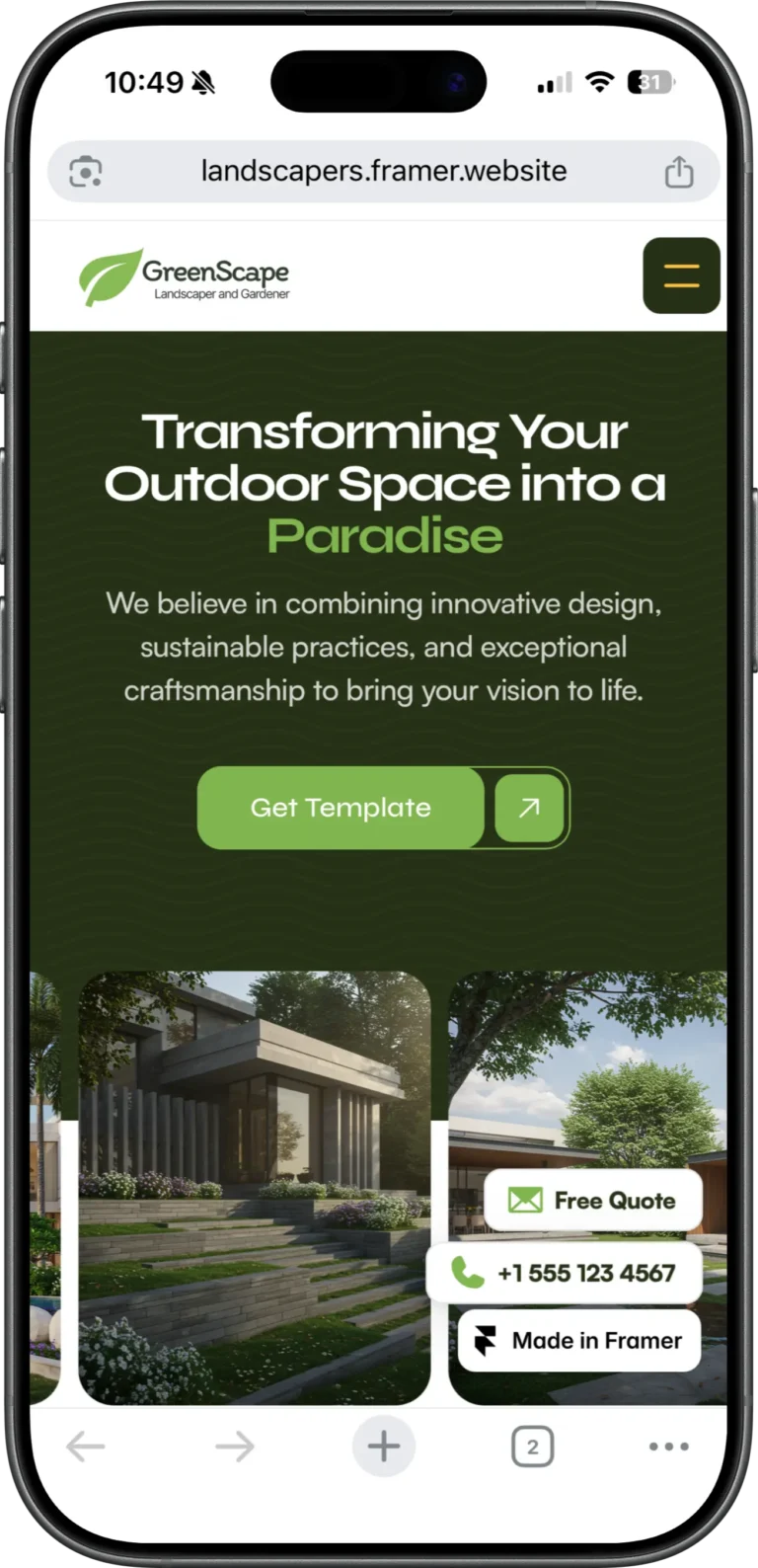 website design for landscapers